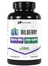 Bilberry Extract Capsules 5000mg | 200 Count | Supports Eye Health