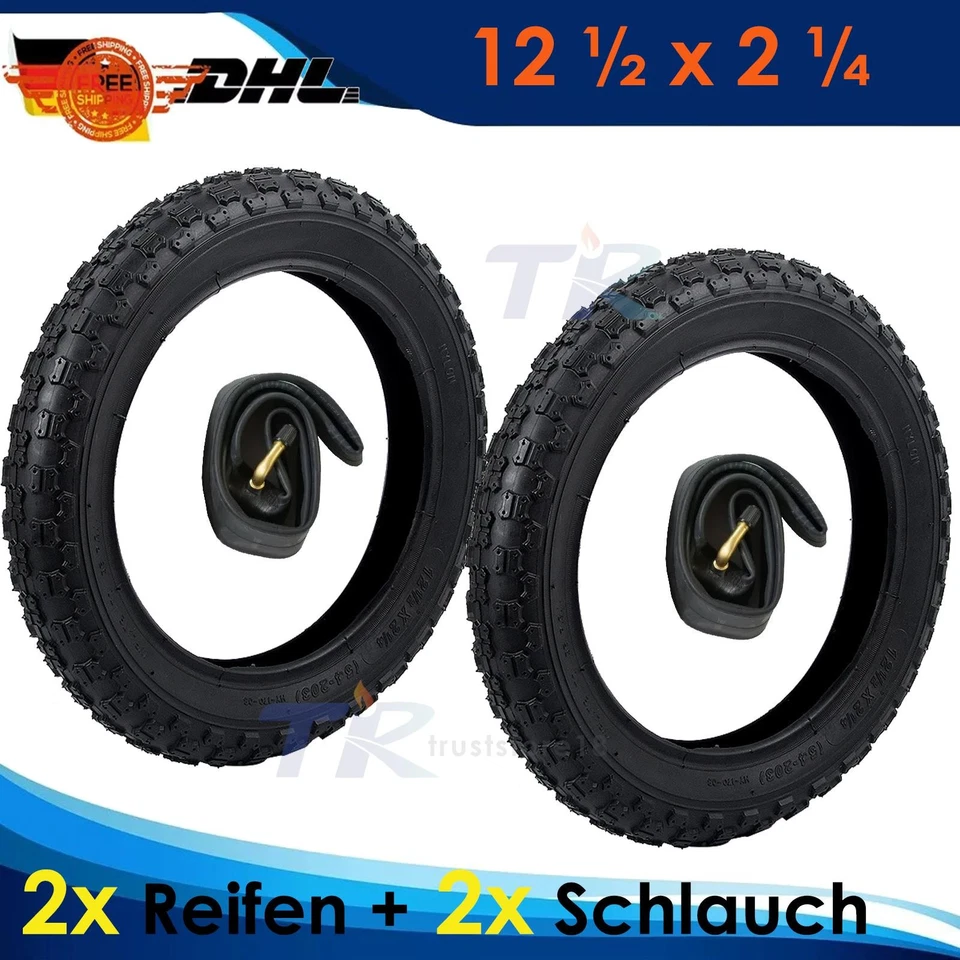 2x Reifen + 2x Schlauch 12" Kinderwagen Kínderrad 12 1/2 x 2 1/4 (54-203) - Bild 2 von 4