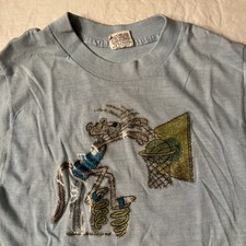 vtg 1978 single stitch Pink Panther basketball glitter blue shirt Small womens