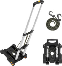 Mount-It Folding Luggage Cart with Wheels, Foldable Hand Truck Dolly Carries 77