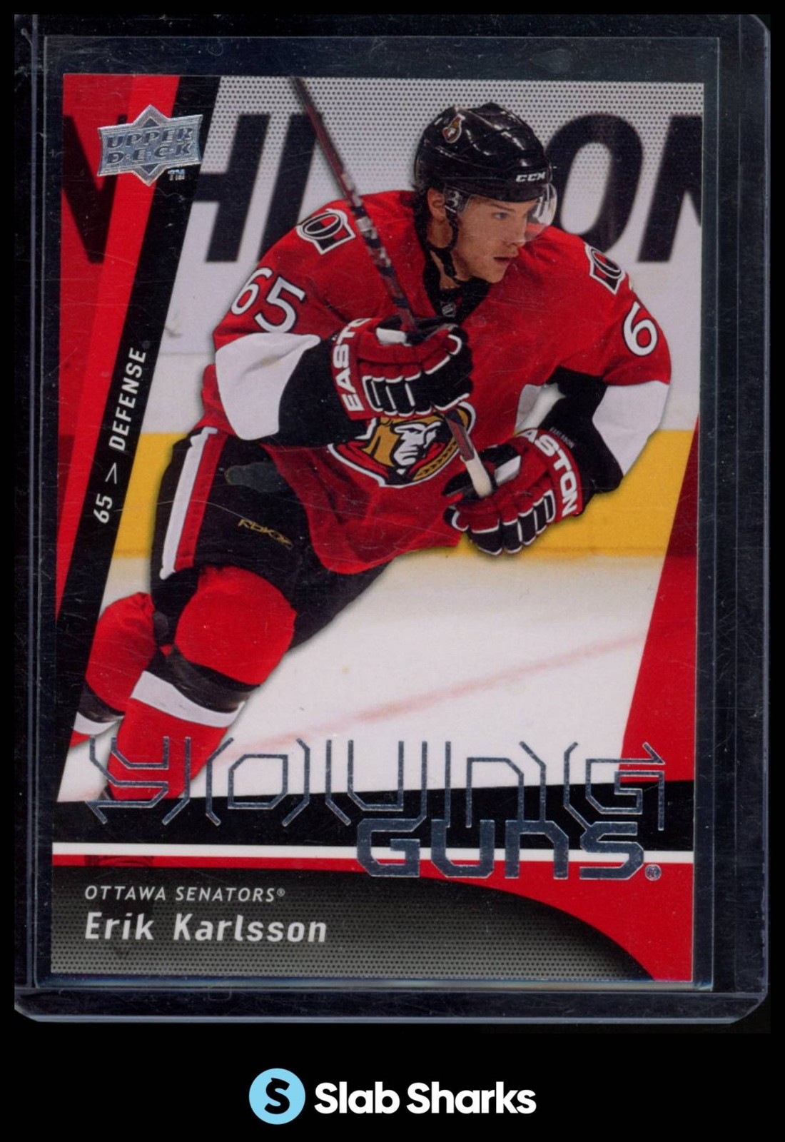 2009 UPPER DECK #210 ERIK KARLSSON YOUNG GUNS RC ROOKIE
