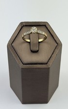 Diamond 9ct Gold Ring , Vintage And Hallmarked , Yellow Gold