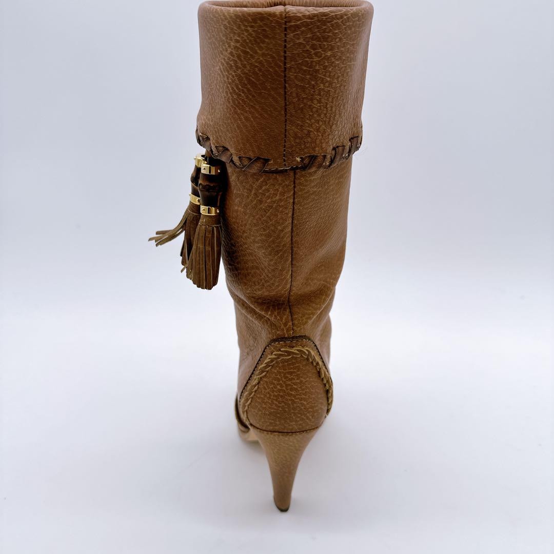 GUCCI Boots Heel Long Leather Brown EU36/US6 107363c thumbnail 5