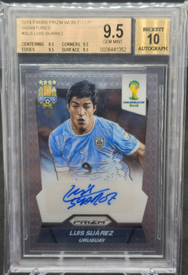 2014 Panini Prizm World Cup Signatures Luis Suarez Auto BGS 9.5