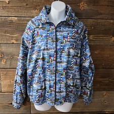 Vintage 70's -80's lighthouse pattern jacket made in USA Adult Med