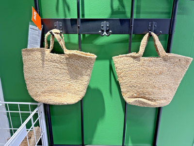 IKEA TOLKNING Hanging Basket Jute Natural Decorative Storage
