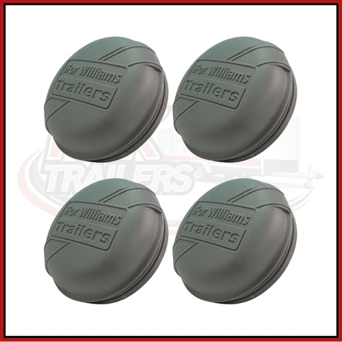 4 x 76mm IFOR WILLIAMS Trailer Horse Box Wheel GREY Grease Dust Hub Cap after 96