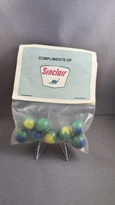 Vintage Sinclair Gasoline Advertising Marble Pack Dinosaur Logo Original Bag