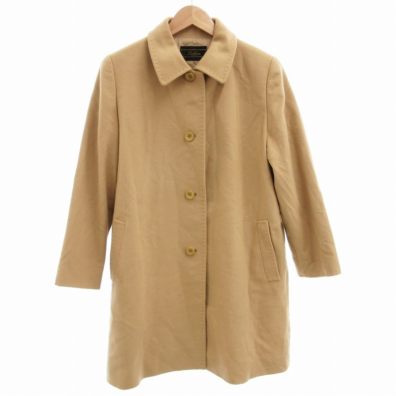 Leilian Trench Coat Jacket Cashmere Mid Half Length 11 L Beige /Ae Women