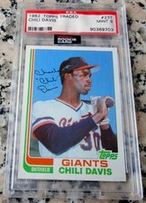 CHILI DAVIS 1982 Topps Traded Rookie Card RC PSA 9 MINT 3xWS Champs RARE🔥🔥$$