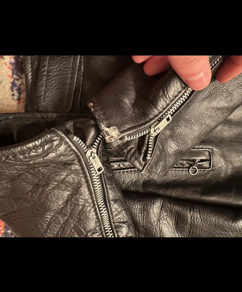 Chaqueta de moto vintage años 70 Montgomery Ward talla M negra  Foto 3 de 4