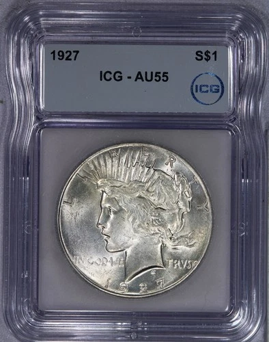 1927 Peace Dollar S$1 ICG AU55