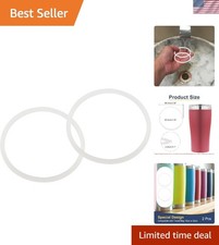2-Pack Silicone Replacement Lid Seals for 16oz/20oz Tumblers - Leak-Proof White