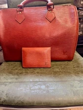 Louis Vuitton Epi Speedy 35 with ID wallet in Cognac.