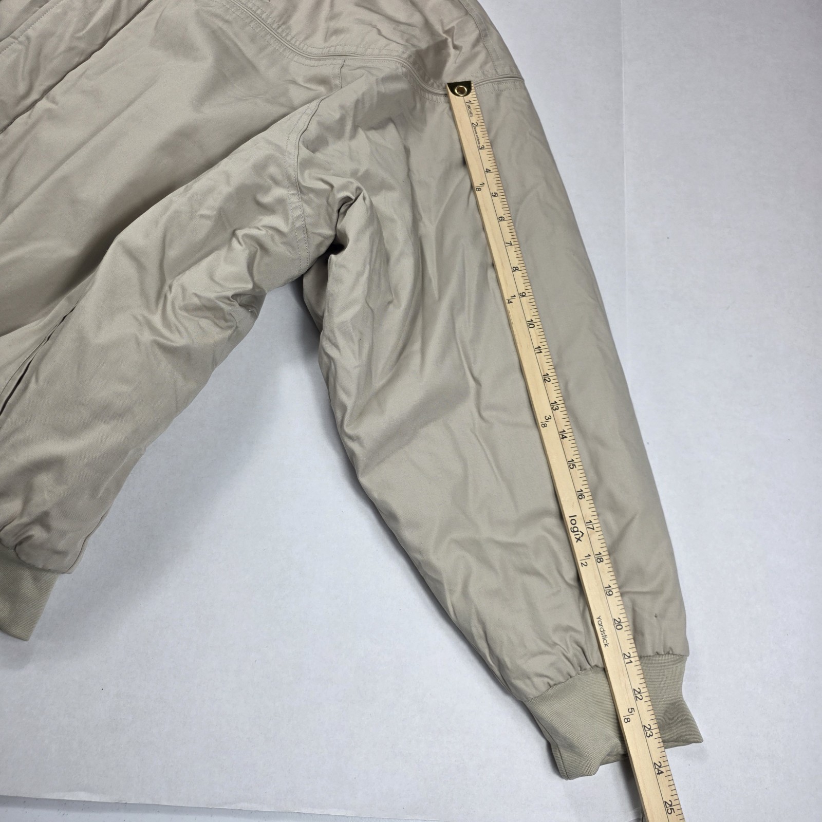 John Blair Jacket Mens Full Zip Basic Bomber Beig… - image 11