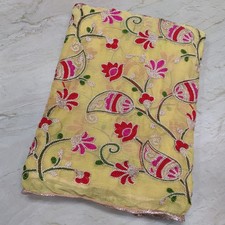 Indian Vintage Punjab Wedding Phulkari Dupatta Embroidery Scarf Veil Stole Hijab
