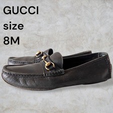 Gucci Mens Shoes Dress Loafers Black Horsebit  UK8/Us 8.5/EU 42 Leather Logo