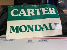 Jimmy Carter & Walter Mondale Political Signs 1976 - 12.5 X 19 Inch