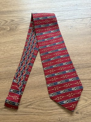 Bettini Krawatte in seta staffe Bettini Seidenkrawatte blau rot creme Vintage Nos