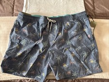 Men s Goodfellow Mesh Lining NEW Swim Trunks Suit Cocktail Palm Tree Print XXL