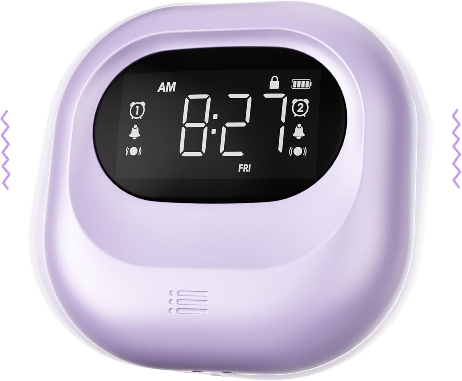 Vibrating alarm clock,bed vibrator powered by rechargeable battery under pillow.