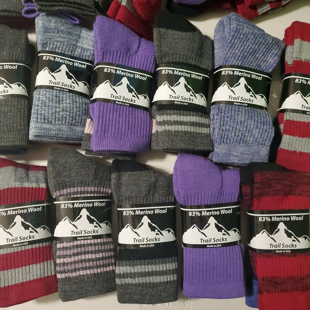 Columbia Unisex Hiking Medium Weight Merino Wool Crew Socks Sz M 69, W