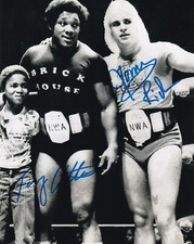 Wildfire Tommy Rich Tony Atlas Signed 8x10 Pro Wrestling Promo Photo NWA WWE 2