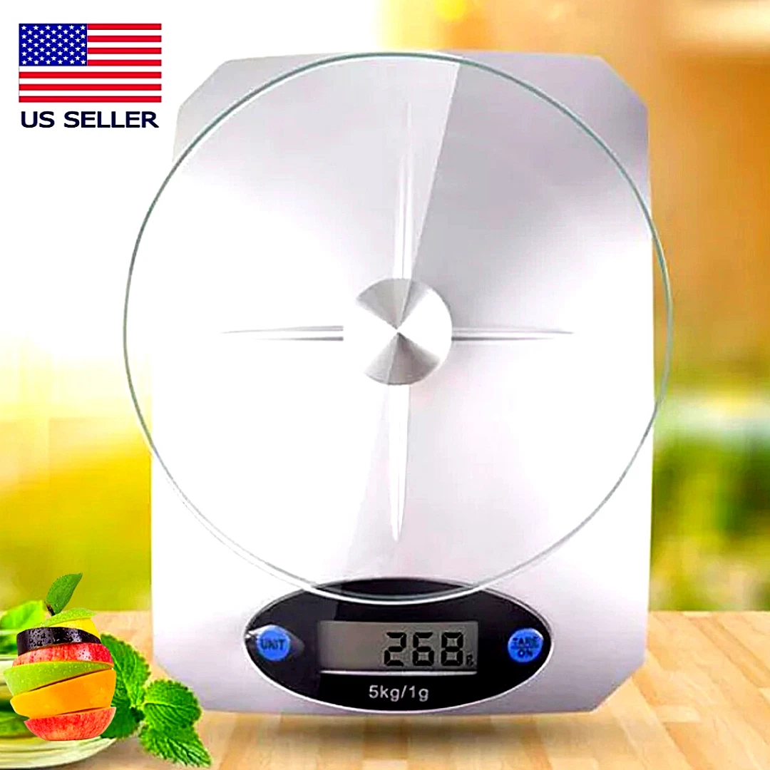 Bascula Digital De Cocina Pesa de Alimento Gramera Peso con Plataforma de Vidrio