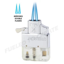 Thunderbird Butane Insert double blue torch clear bottom Vector works w/ zippo 