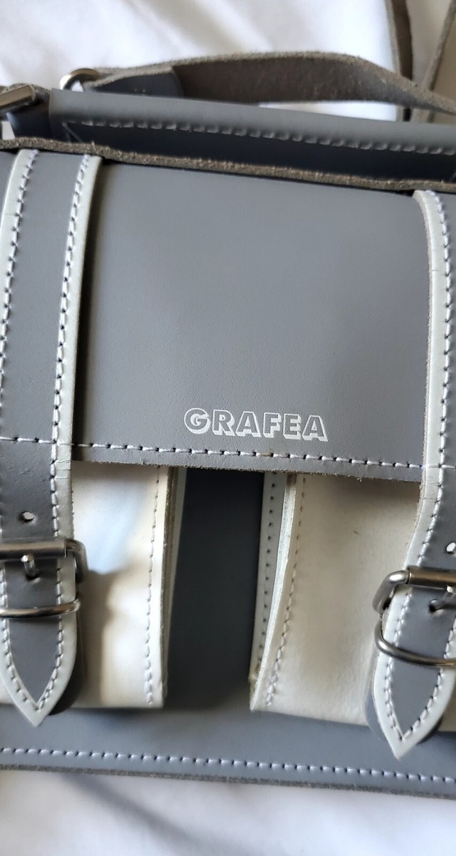 Grafea micro crossbody leather satchel in grey
