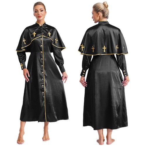 Women Minister Robe Theme Party Choir Dress Smooth Silky Church Graduation Gown - 第 34/43 張圖片