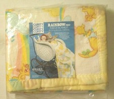 Baby Vintage Rare Collectible Curity Rainbow Print Fleece Blanket Sz 40" x 45"