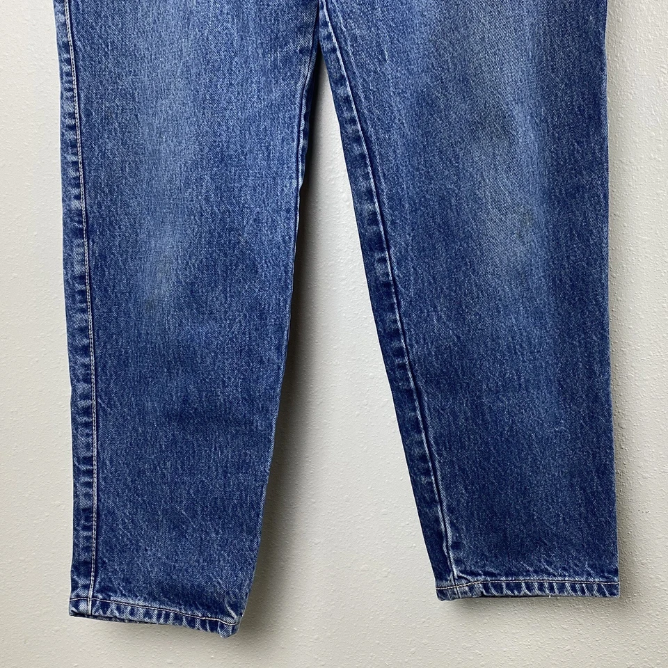 Винтажные женские джинсы 80-х Levi's 573 из денима синие 16 (31x30) 1987 коричневая вкладка с высоким подъемом - Изображение 4 из 4