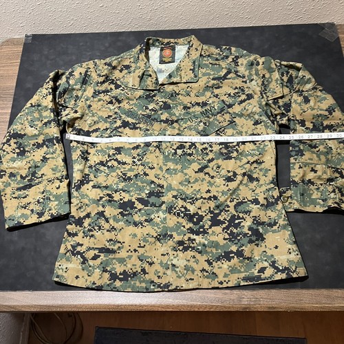 USMC MARPAT Slant Pocket Shirt Marine Corps Digital Combat Top Woodland Vintage - Picture 8 of 13