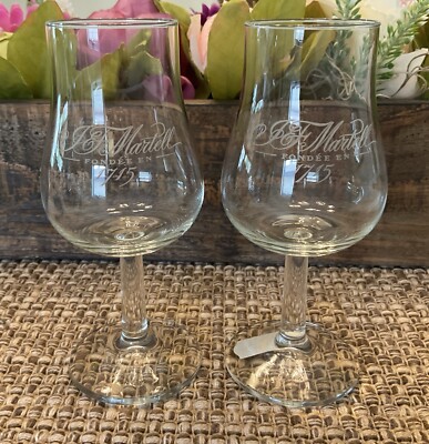 Pair of J&F Martell Cognac Tulip Shape Cognac Brandy Snifter Glasses, 5.25 