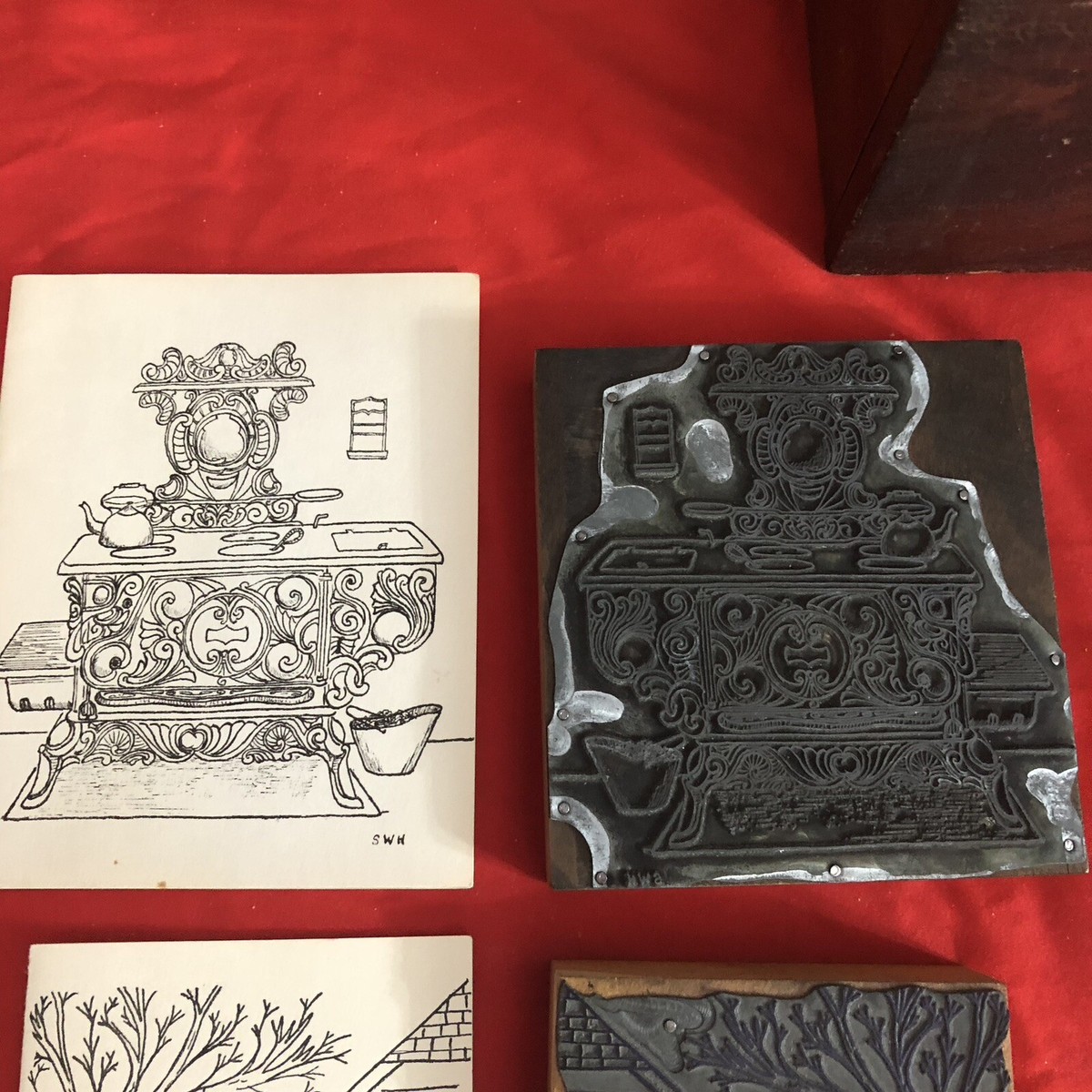 Letterpress 6 Printing Blocks/antique 3 Depict. “Antiques