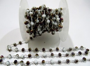 Authentic 3 Feet- AAA Quality Mystic Coated Purple Moonstone Hydro Quartz Beads Chain 6mm.