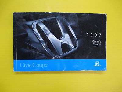 2007 Honda Civic Coupe Owner's Manual | Paper | Owner's Manual