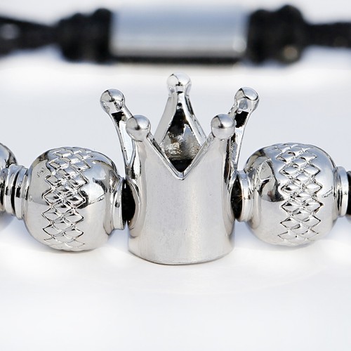 Pulsera de lujo para hombres King Crown Roman Numberal Bangle & Bracelet Jewelry Set - Imagen 22 de 53