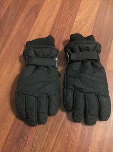 Vintage Kids size 7-14 Black Thinsulate thermal winter ski gloves