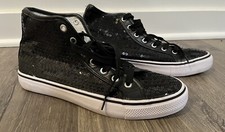 W10 Balera Sequin Dance Shoe High Top Sneaker Women 10 Black Prom Party Grad Hip