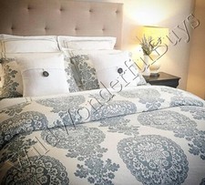 Pottery Barn Lucianna Duvet Cover Set Blue King 2 King Shams