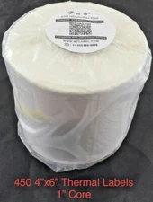 MFLABEL 4x6 Direct Thermal Labels 450 Per Roll 1" Core for Zebra/Eltron Printers