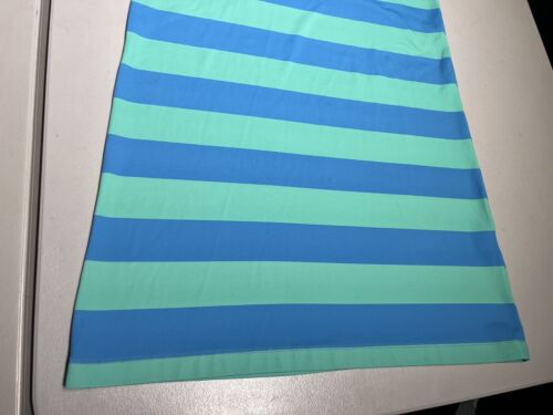 Matrosen Matrosen Kleid Damen klein blau türkis gestreift Print Stretch Nylon Strand - Bild 3 von 9