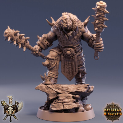 Shaaka Ram, Wargames Fantasy RPG DnD Ork Miniatur Ork Soldat mit Keule