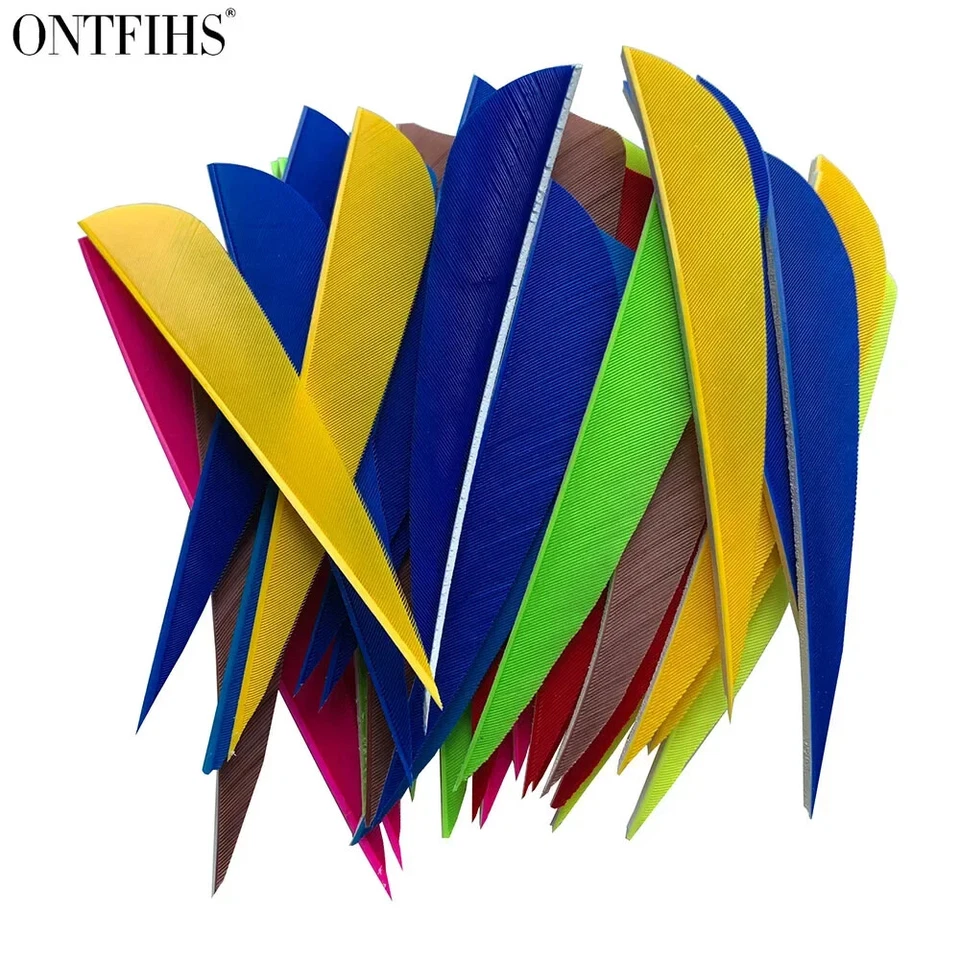 50PCS 4 Inch Parabolic Arrow Fletching Feathers Fletches RW LW - Image 3 of 4
