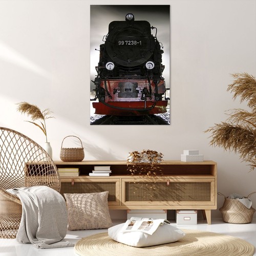 Cuadro Sobre Lienzo 80x120cm Cuadros Locomotora de vapor pistas niebla Wall Art - Imagen 5 de 10