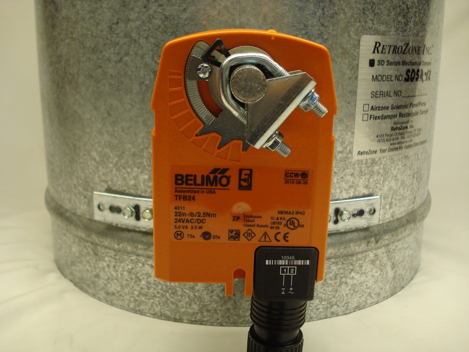 12" Spring Return Damper with Belimo TFLB24 or 120V motor actuator eBay