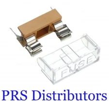 PCB Panel Mount Fuse Holder Case Dual Terminals w Clear Cover for Fuse 5x20mm  