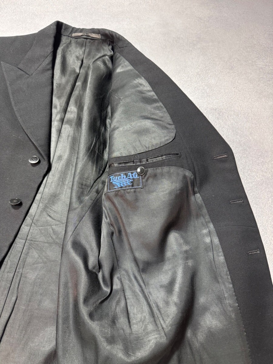 Genuine Vintage 1930s/40s Wool Black 2-Piece Tailored Textudo